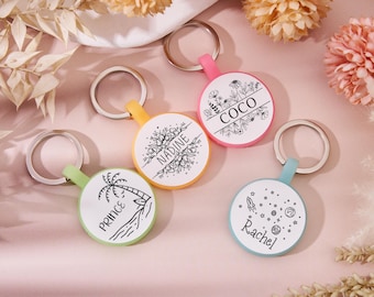 Silicone Dog Tags,Personalized Silent Pet ID Tags for Cats&Dogs,Pet ID Tag,Pet Name Tag,pet gifts,Personalized Round Shaped Silent Dog Tag