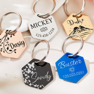 Dog Tag Dog Collar Tag Personalized Cat Tag Custom Cat Collar Tag Cat ID Tag Dog ID Tag Dog Name Tag Engraved Pet Tag Cat Name Tag Dog Gifts