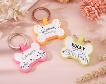 Cute Dog Tag Personalized Dog Tag for Dog,Custom Bone Dog Tags,Dog Name Tags,Dog Collar Tag,Puppy Dog Tag,Custom Silicone Pet ID Tag,Cat Tag