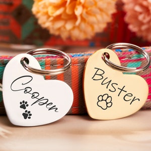 Herz Dog-Tag Hundehalsband-Marke Personalisierte Katzenmarke Benutzerdefinierte Katzenkragen-Marke Katzen-ID-Marke Hunde-ID-Marke Namensschild des Hundes