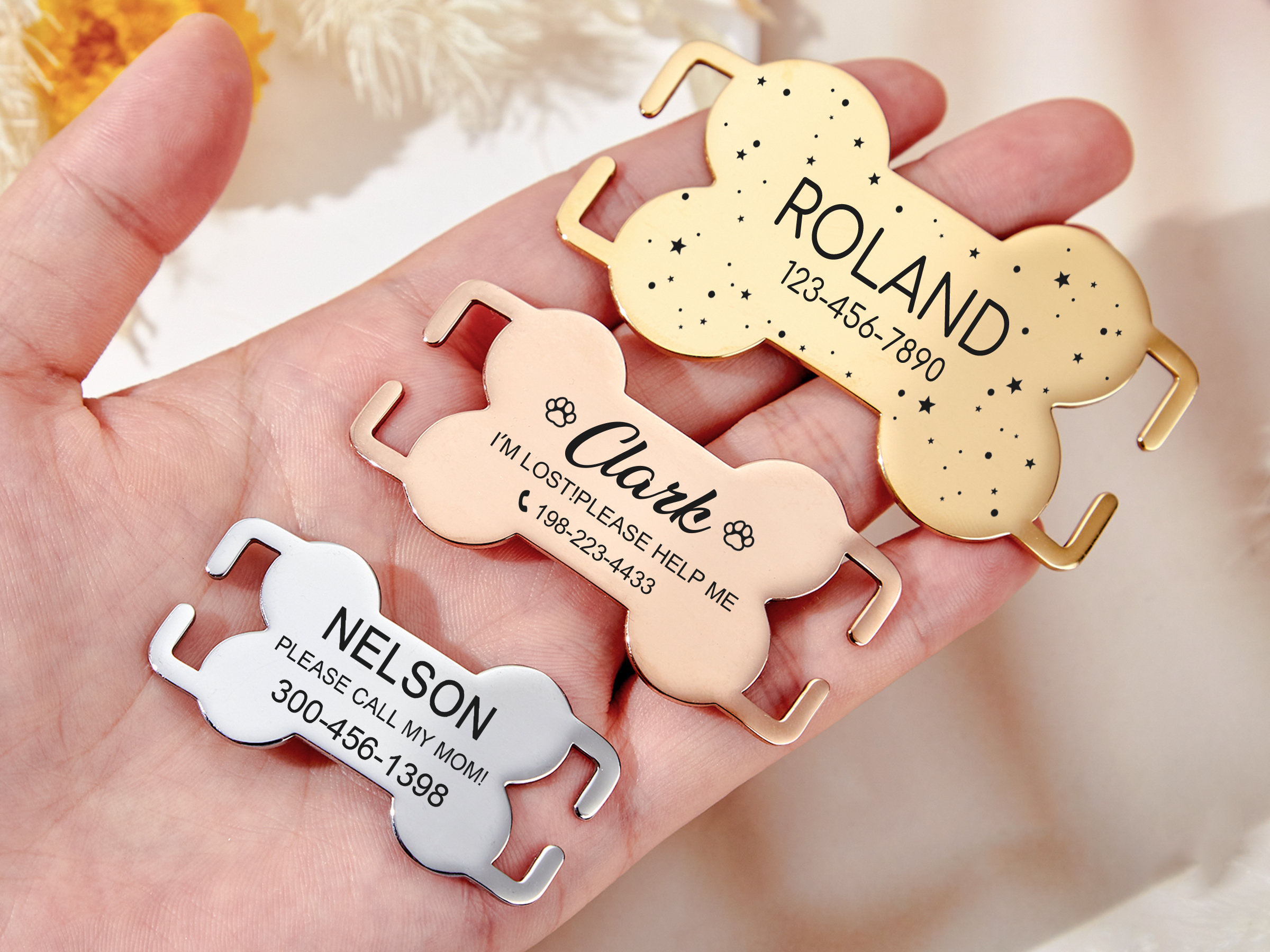 Silent dog tag personalized,Slide on dog tag,Dog Tags For Dogs,Custom Dog Name Tag,Engraved Pet ID Tag,Dog Tag Collar,Cat Tag,Puppy Tag