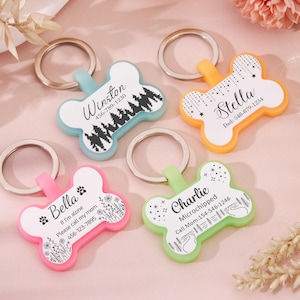 Custom Dog Tags,Personalized Dog ID Tags,Silicone Dog Tag,Silent Dog Tag,Dog Tags for Dogs,Engraved Silicone Dog Tag,Soundless Cat&Dog Tag