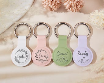 Pet Apple Air Tag Holder for Dog Collar Personalized Engraved Airtag Case Silicone Pet Collar Holder AirTag Dog Collar Cover Dog Tag Collar
