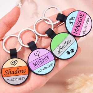 Silicone Dog Tags,Personalized Dog ID Tag,Round Dog Tag,Silent Dog Tag,Engraved Dog Tag for Dogs,Cat&Dog Tag,Pet Dog Gifts,Soundless Pet Tag