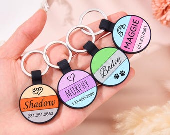 Silicone Dog Tags,Personalized Dog ID Tag,Round Dog Tag,Silent Dog Tag,Engraved Dog Tag for Dogs,Cat&Dog Tag,Pet Dog Gifts,Soundless Pet Tag