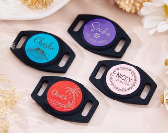 Silent Pet ID Tag With Design,Slide On Dog Tag,Pet AirTag Holder,Custom Dog ID Tag,Dog Name Tag,Personalized Pet Tag,Pet Airtag Dog Collar