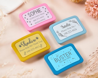 Dog Tags Silicone Slide Pet Name Tags,Silent ID Tags for Dogs and Cats,Soundless Collar Dog Nameplate Personalized Engraved,Quiet Pet ID Tag