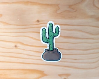 Cactus sticker, desert cactus, wild west cactus, cactus plant vinyl sticker, cute cactus, sticker for laptop