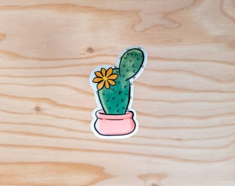 Cactus sticker, cactus flower, cactus with flower pot, cactus plant vinyl sticker, cute cactus, sticker for laptop, sticker gift