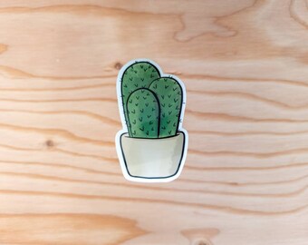 Cute boho triple cactus plant vinyl sticker for laptops
