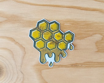 Honeycomb sticker | Honeycomb laptop sticker | cute honeycomb sticker | Die cut bee sticker | vinyl honeycomb sticker | water bottle sticker