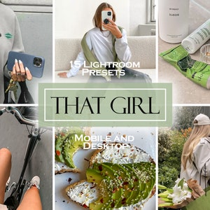 15 THAT GIRL presets instagram presets lightroom presets, that girl filter trendy presets bundle, summer presets girly insta blogger presets