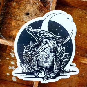 Toad wizard Vinyl Stickers - toad sticker - By Amber Damare