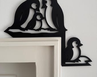 Penguin Family Door Frame Decoration | for Children's Rooms | Sustainable 3D Printed PLA Decoration | Gift Idea for Baby Rooms, Families, and Nature Lovers