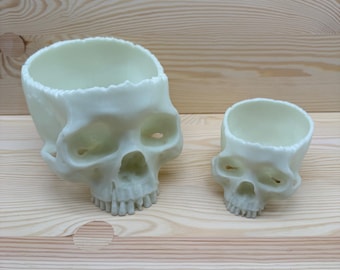 Förvaringsbricka för skallar i PLA | Halloween-skål, godisskål | Självlysande skalledekoration, hållbar och kuslig