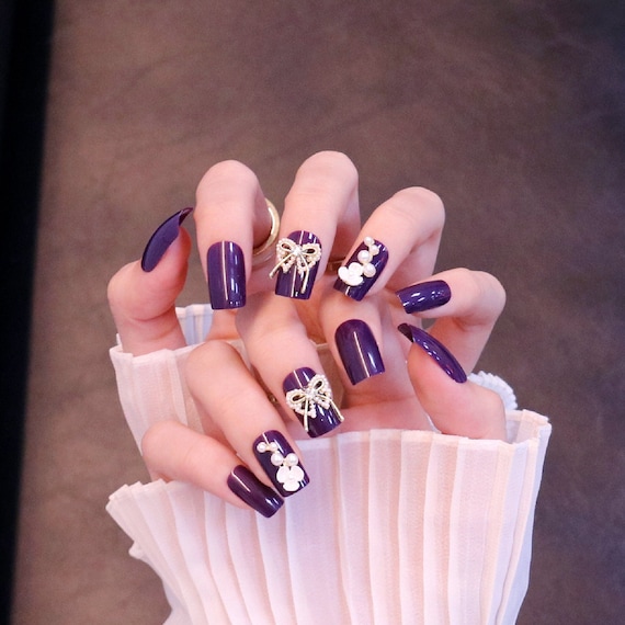 Cutip Nails - Butterfly Faux Pearl Press On Nail