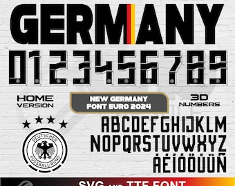 Germany Home Jersey Font Svg - Vector Euro 2024 - World Qualifiers 2026, New Deutschland design Font Svg and *TTF - Die Maschine