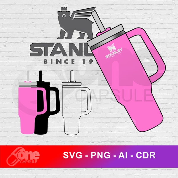 Stanley inspired Logo and Cup SVG, PNG | Stanley 40 Oz Quencher Tumbler Inspired