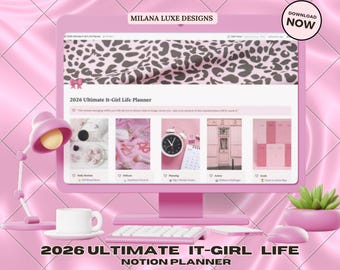 2026 Pink Notion Life Digital Planner