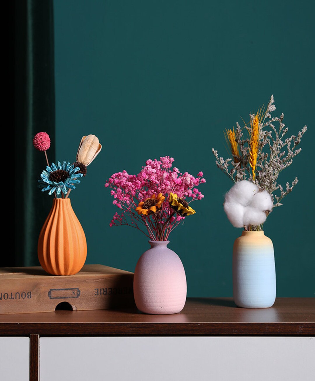 Warm Vibrant Gradient Vase Cool Home Ornament Statement - Etsy