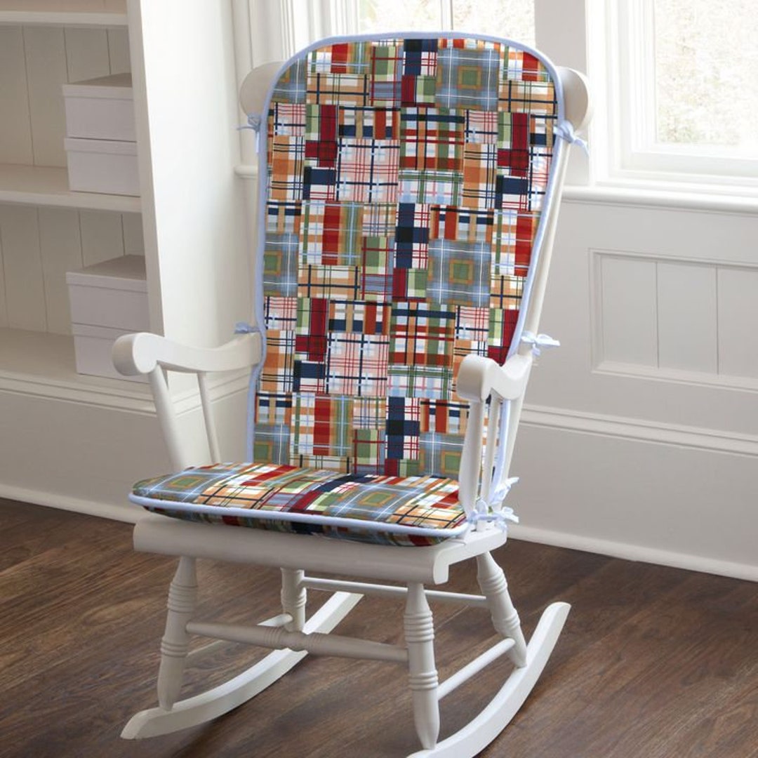 Cozy Comfy Home Indoor Plaid Rocking Chair Cushion for Rocking Chair