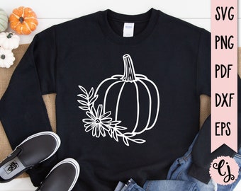 Pompoen svg, Herfst svg, Bloemen Pompoen svg, Herfst svg