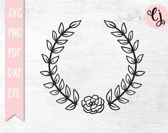 Laurel Wreath SVG, Leaf Border SVG, Circle Frame SVG