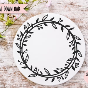 Leaf Wreath SVG, Circle SVG, Laurel SVG, Circle Wreath Cut File