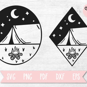 Camping SVG, Campsite SVG, Camp PNG, Camping Tent Illustration