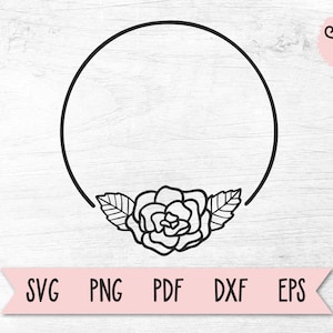 Circle Border SVG, Circle Frame SVG, Floral Frame SVG, Wreath Clip Art