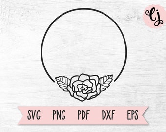 Cirkelrand SVG, Cirkel frame SVG, Bloemen frame SVG, krans Clip Art