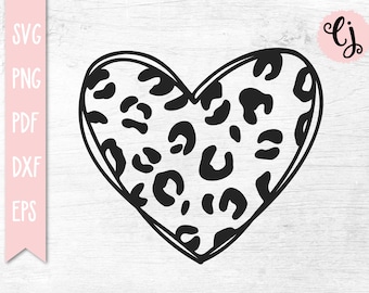 Leopard Print Heart SVG, Heart SVG, Leopard Print SVG, File for Cricut