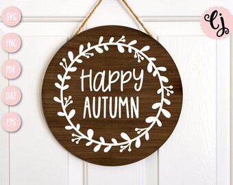 Happy Autumn SVG, Fall SVG, Autumn svg, SVG archivos para Cricut, Descarga digital