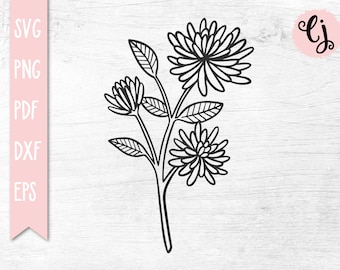 花の SVG、菊の SVG、植物の SVG、花のクリップアート、花柄