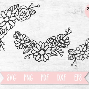 Floral SVG, Floral Bunches SVG, Flowers Cut File, SVG Bundle