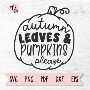 Herbstlaub und Kürbisse bitte SVG-Datei, SVG für Cricut, Herbst SVG