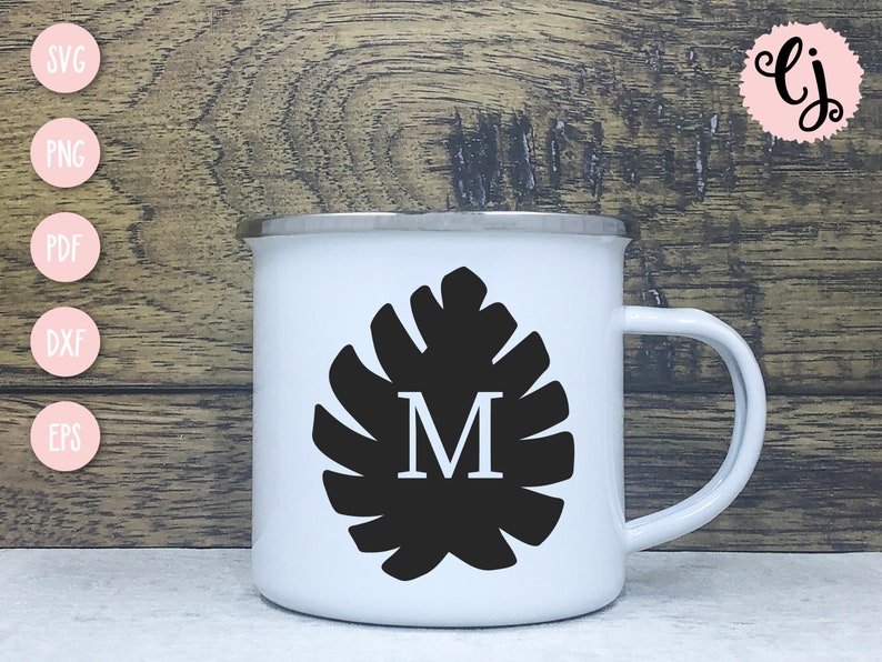 Monstera Monogram Leaf Monogram SVG, Monstera Leaf SVG, Custom Monogram SVG, Single ...