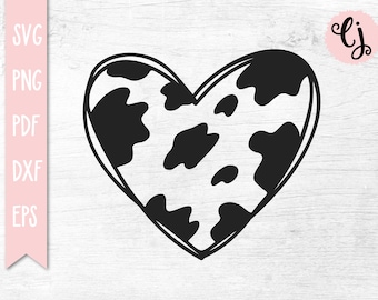 Cow Print Heart SVG, Heart SVG, Cow Print SVG