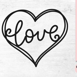 Love Heart SVG, Valentine's SVG, Heart Clipart, SVG File for Cricut - Etsy