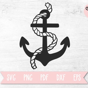 Puede incluir: Un ancla negra con una cuerda envuelta alrededor. El ancla es un símbolo náutico de esperanza y seguridad.