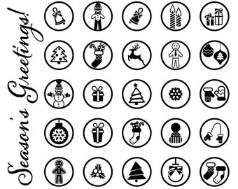 Christmas Holiday ICONS - SVG File for Cutting Machines like Cricut and Silhouette & PDF File for Print