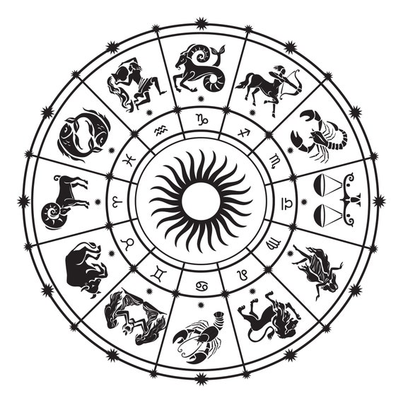 Zodiac Signs Astrology Wheel SVG Download for Cricut - Etsy India
