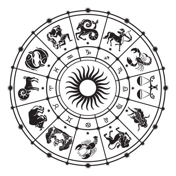 Zodiac Signs - Astrology Wheel - SVG Download for Cricut, Silhouette and other cutting machines