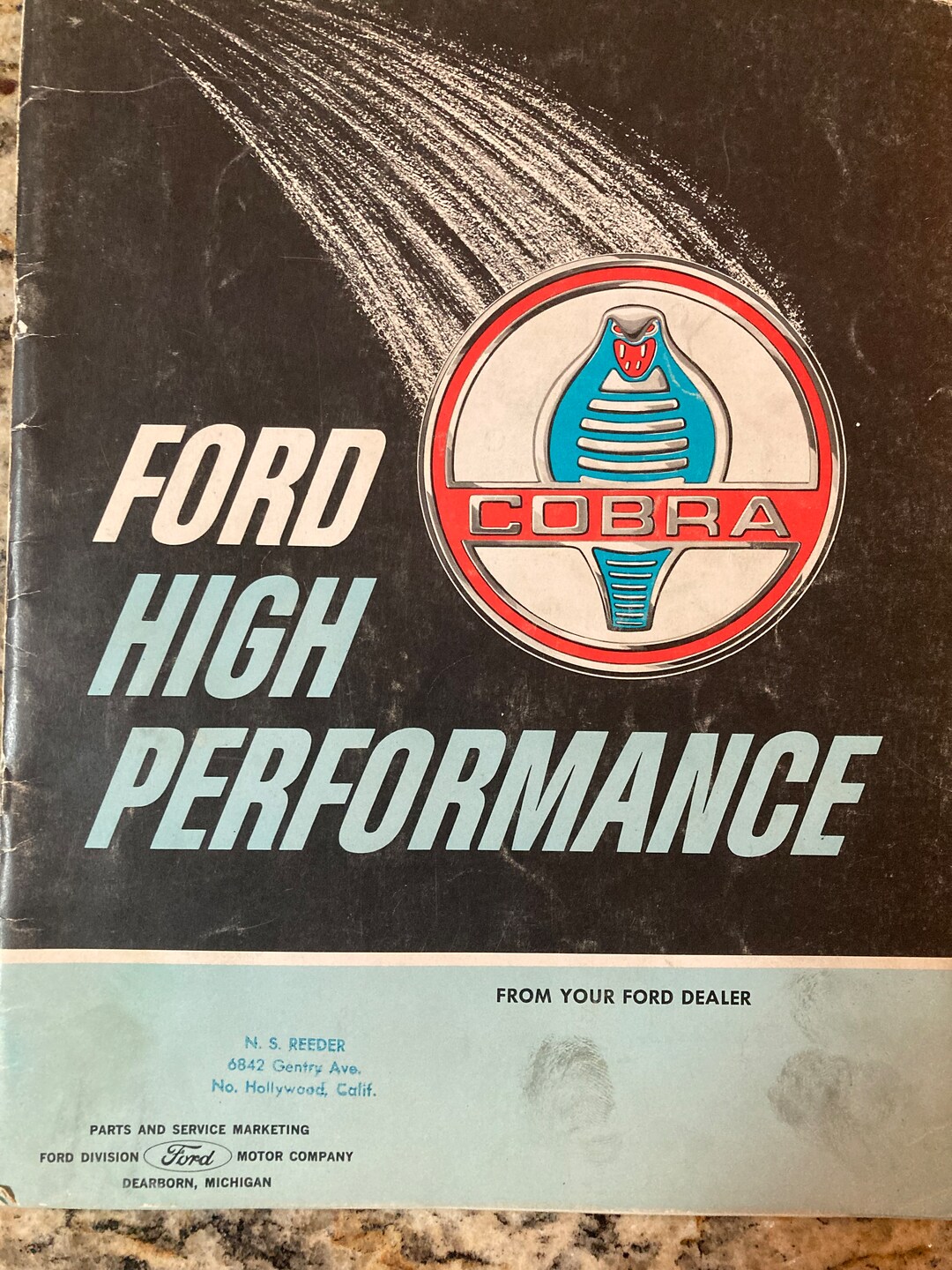 Vintage 1965 Ford High Performance Cobra Parts Catalog Etsy