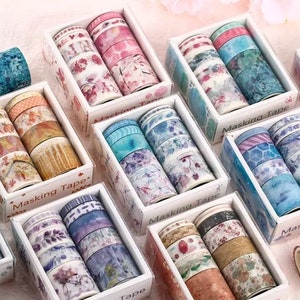 10 pack Themed Washi Tape Roll - Varying Width 10 pcs Washi Tape Embellishment for scrapbooking, journaling, etc.