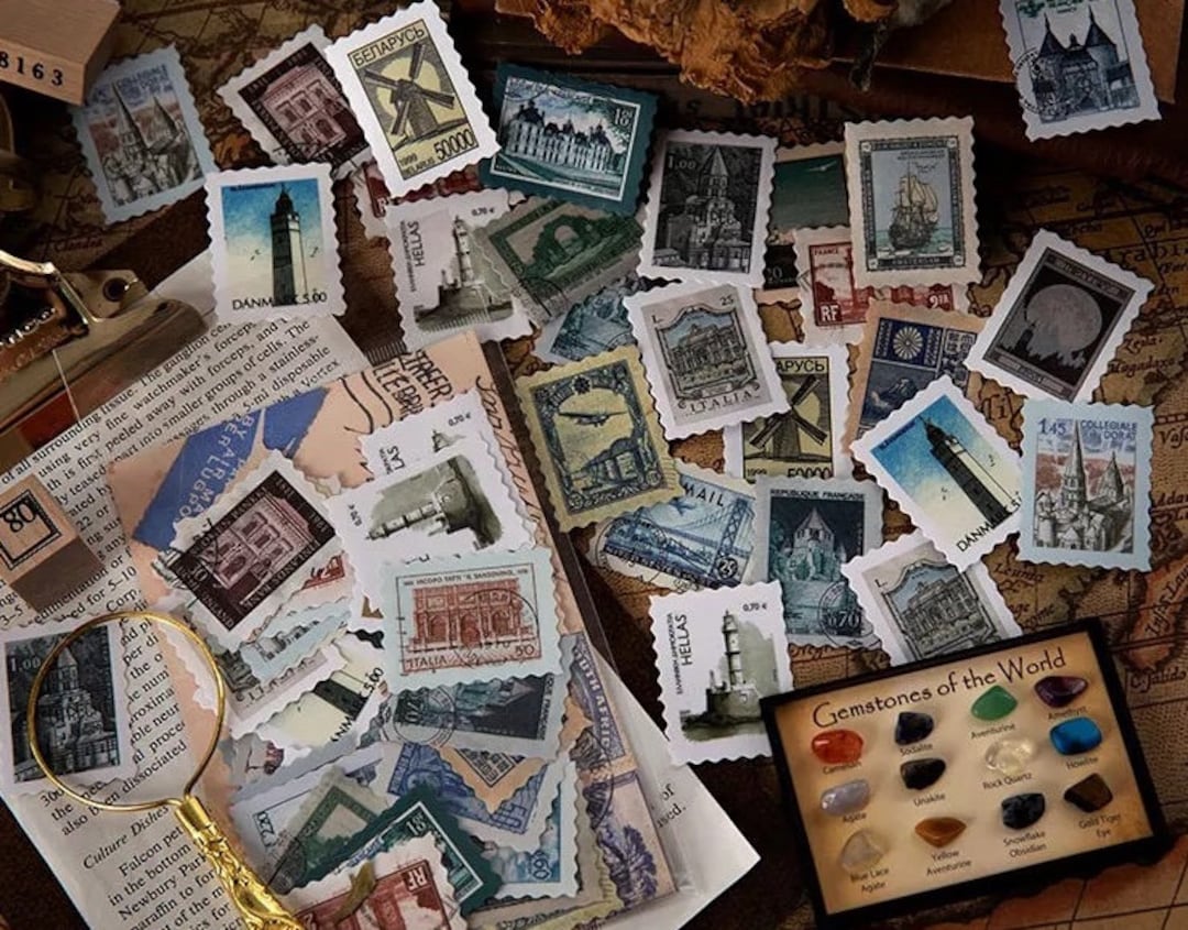 Postage Stamp Style Sticker Pack for Junk Journals, Bullet Journals ...