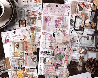 Vintage Deco Style Sticker Sheets for junk journals, bullet journals, scrapbooking, etc