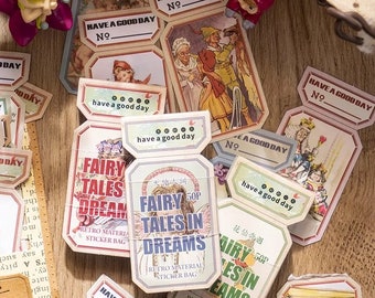 Fairy Tale Ticket Papers 50 pc paper pad for junk journals, bullet journals, scrapbooking, etc