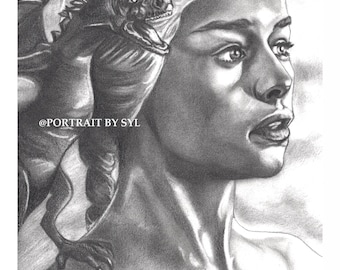 Emilia Clarke Daenerys Targaryen Hand Drawn Art Print