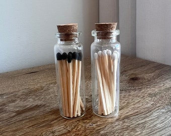 Mini Match Bottle | Candle Accessories | Match Striker | Black Matches | White Matches